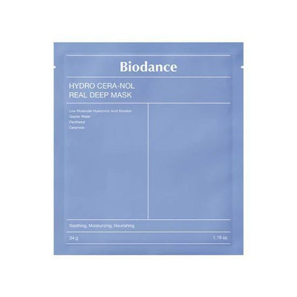Biodance Hydro Cera-Nol Real Deep Mask 34g ✨ Υδρογέλη Μάσκα με Υψηλή Ενυδάτωση & Καταπραϋντική Δράση για Ευαίσθητες Επιδερμίδες