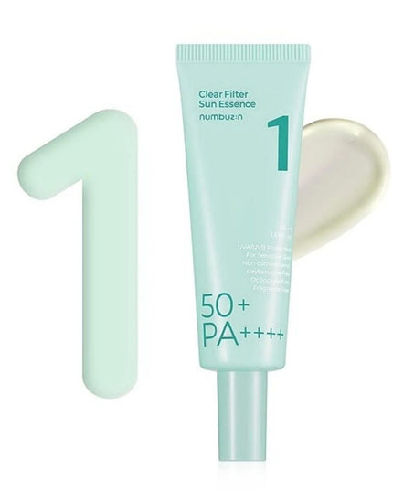 No.1 Clear Filter Sun Essence SPF50+ PA++++ 50ml☀️ Αντηλιακή Essence με Υαλουρονικό Οξύ για Ενυδάτωση & Αόρατη Προστασία